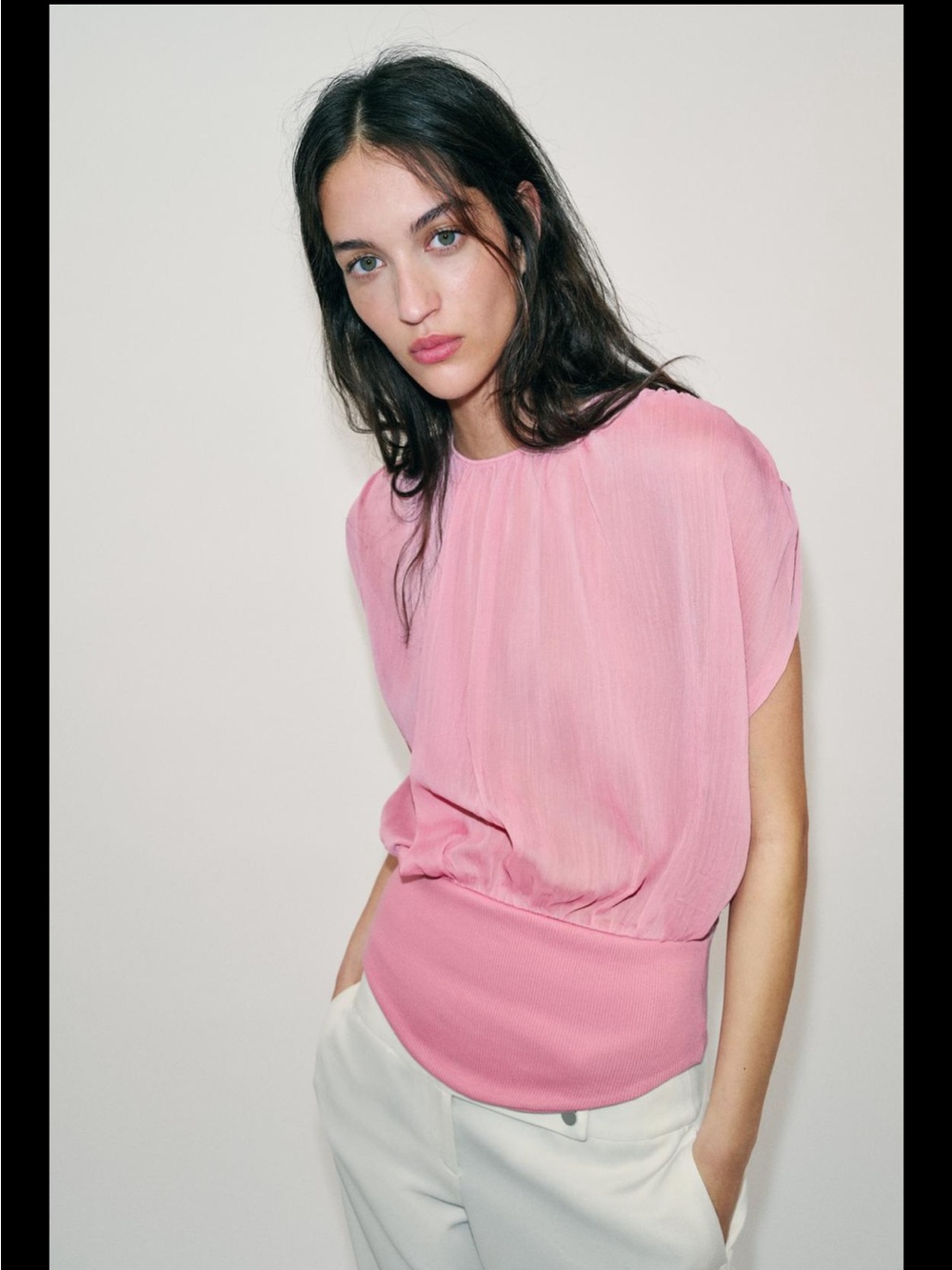 Zara Combination Georgette Blouse NWT